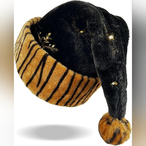 Tiger Cuff Plush Santa Hat (NWT) - Picture 1 of 2